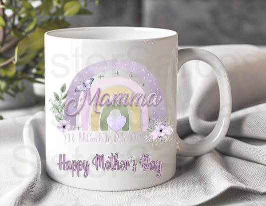 Mamma Purple Floral - Mother’s Day Gift - Funny Gift - Personalised Mug - Mamma Gift - Gift For Mum - Mothers Day Gift