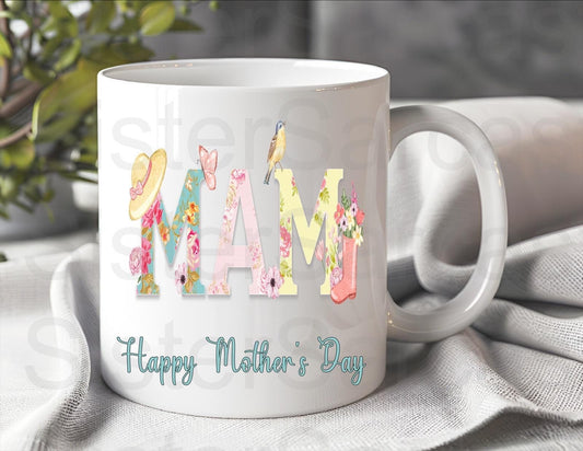 Mam Gardening Floral Mug - Mother’s Day Gift - Funny Gift - Personalised Mug - Mam Gift - Gift For Mam - Mothers Day Gift