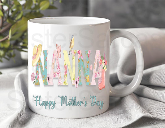 Nanna Gardening - Birthday Gift - Nanna Gift - Personalised Mug - Gift From Grandkids - Gift For Nanna - Mother’s Day Gift