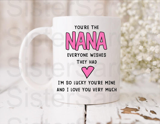 Nana Forever I’m So Lucky Your Mine - Birthday Gift - Nana Gift - Personalised Mug - Gift From Grandkids - Gift For Nana - Mother’s Day Gift