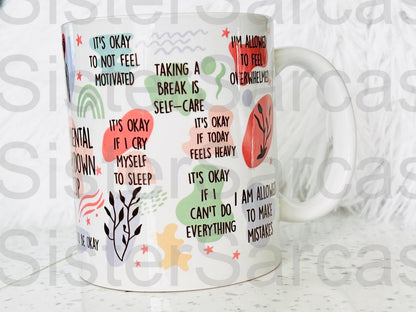 Self Love - Motivational - Mental Breakdown Cup - Personalised Mug - Birthday Gift - Bestie Gift - Positivity Gift - Wellbeing Gift