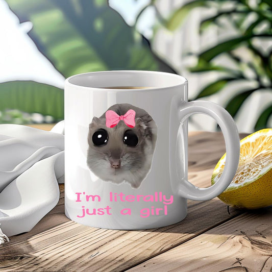 I'm Just A Girl… Mug Cute Custom Coffee Cup Viral Meme Mug Novelty Gift Birthday Christmas Best Friend