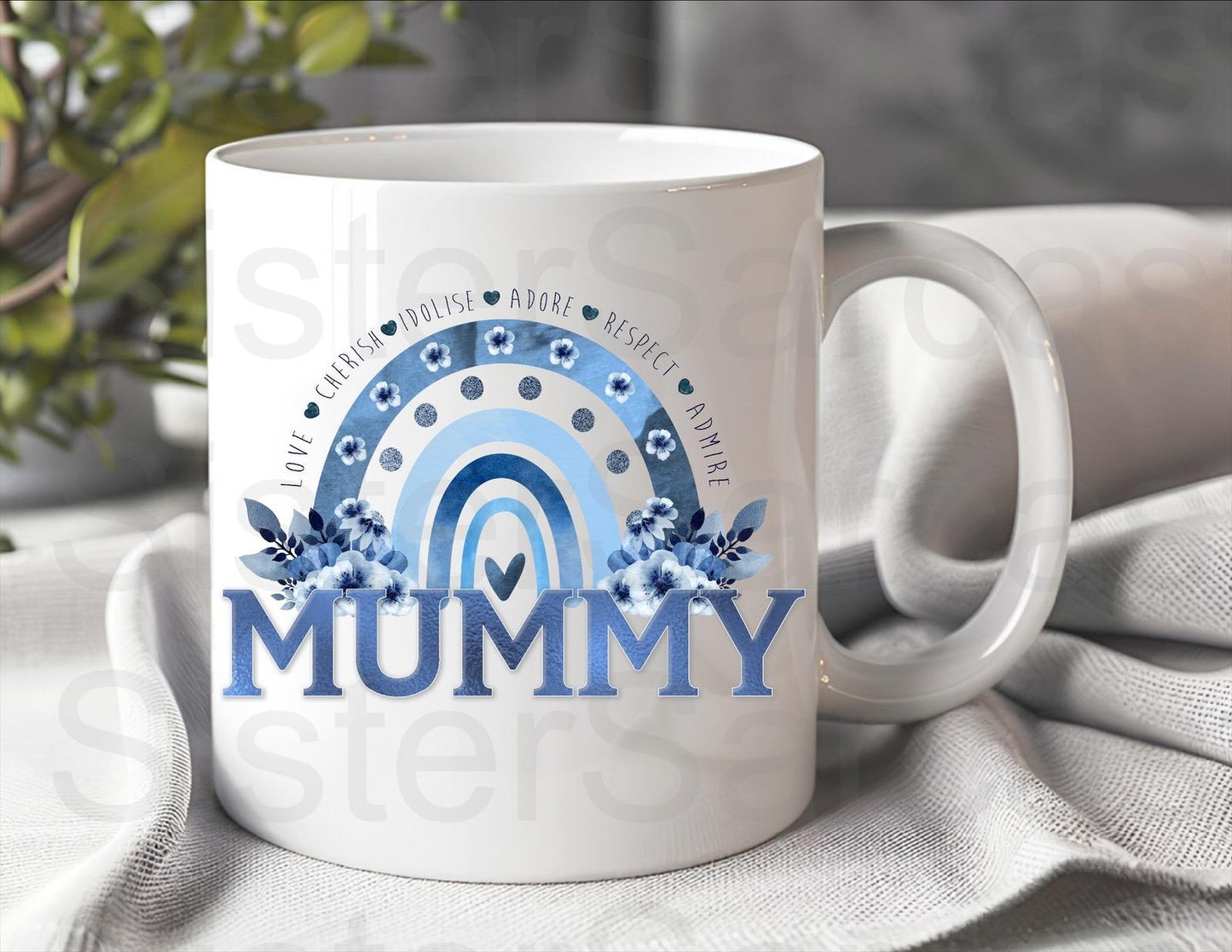 Mummy Blue Floral - Mother’s Day Gift - Funny Gift - Personalised Mug - Mum Gift - Gift For Mum - Mothers Day Gift - Birthday Gift For Mummy