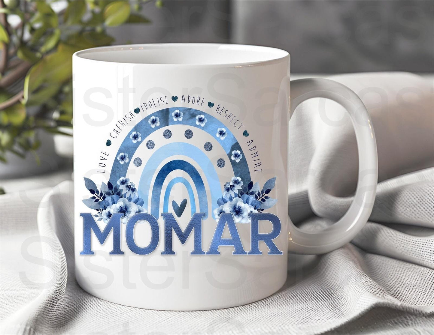 Momar Blue Floral - Mother’s Day Gift - Funny Gift - Personalised Mug - Mum Gift - Gift For Mum - Mothers Day Gift - Birthday Gift For Momar