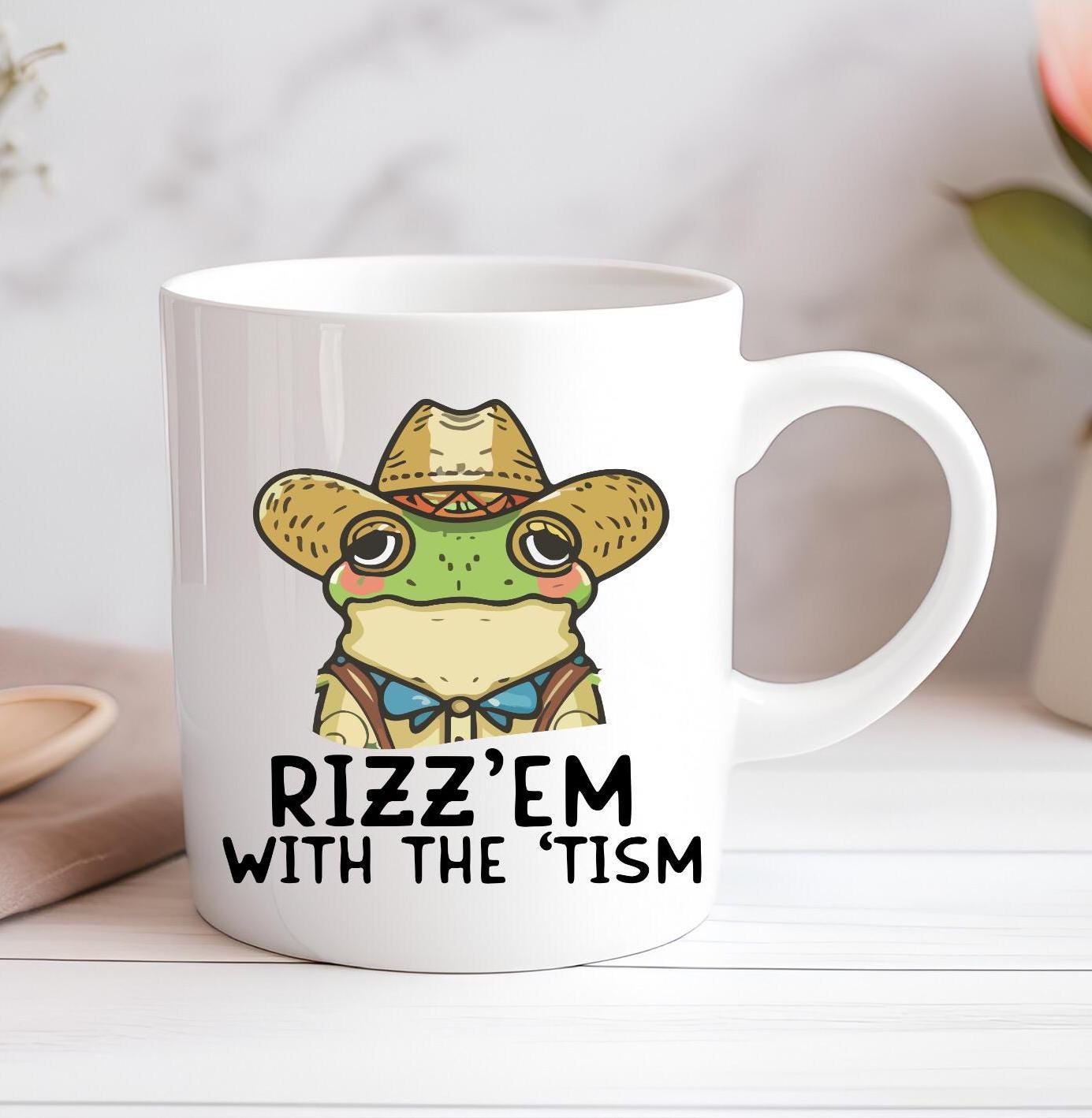 Rizz 'Em With The 'Tism Funny Personalised Mug Custom Coffee Cup Mug Novelty Gift Birthday Christmas Best Friend