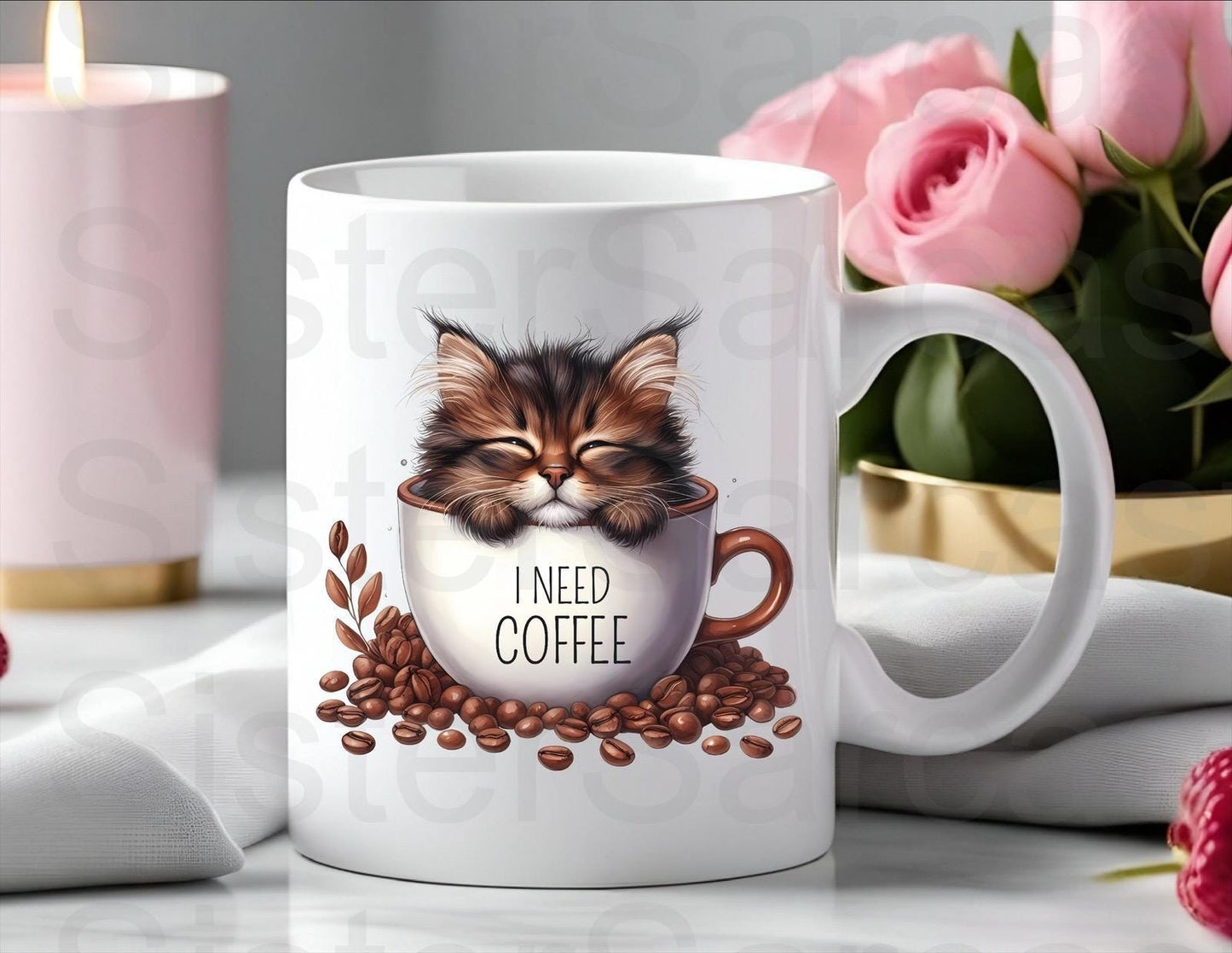 Personalised Mug - Mother’s Day Gift - Gift From The Cat - I Need Coffee - Cat Mum Gift - Cat Gift - Birthday Gift - Funny Gift