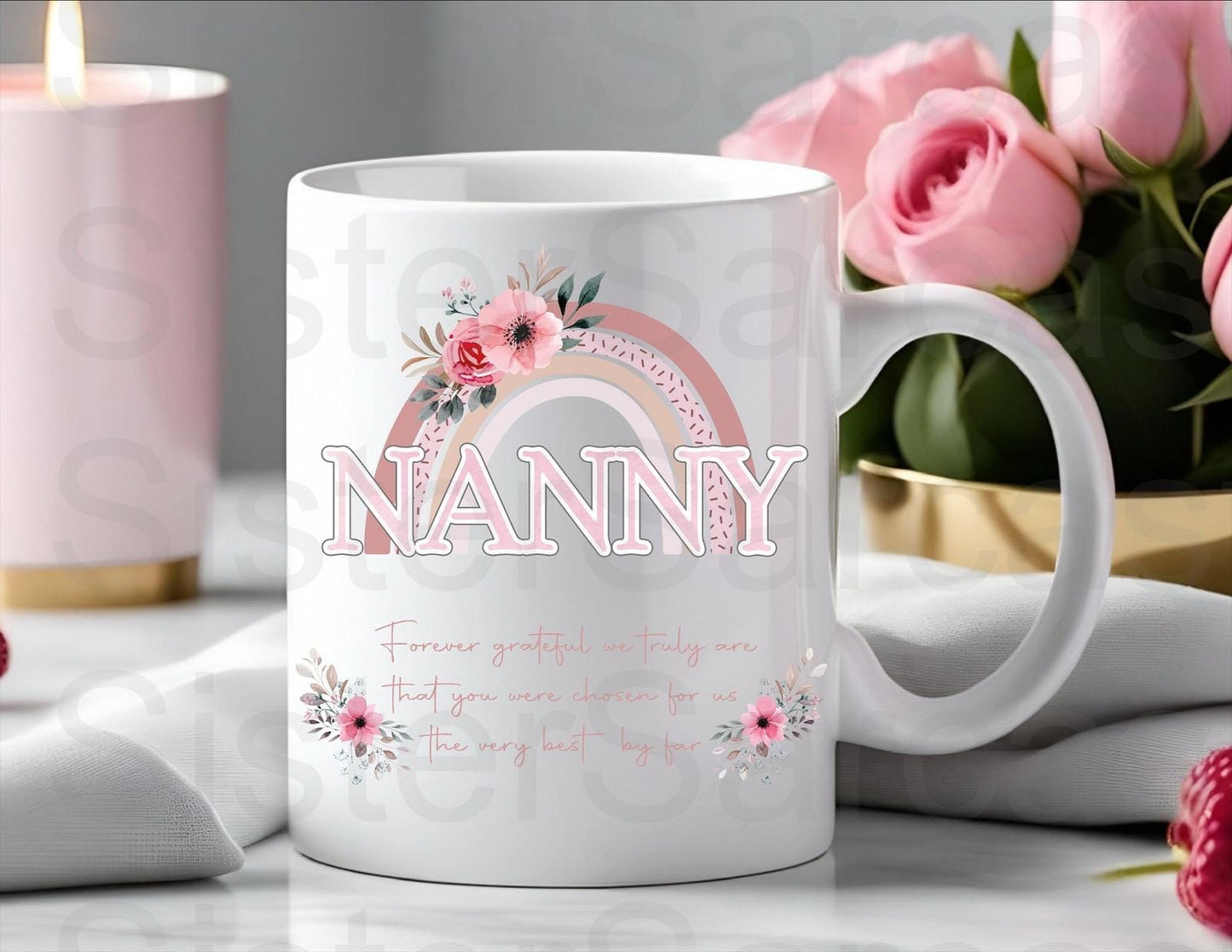 Nanny Forever Grateful - Birthday Gift - Nanny Gift - Personalised Mug - Gift From Grandkids - Gift For Nanny - Mother’s Day