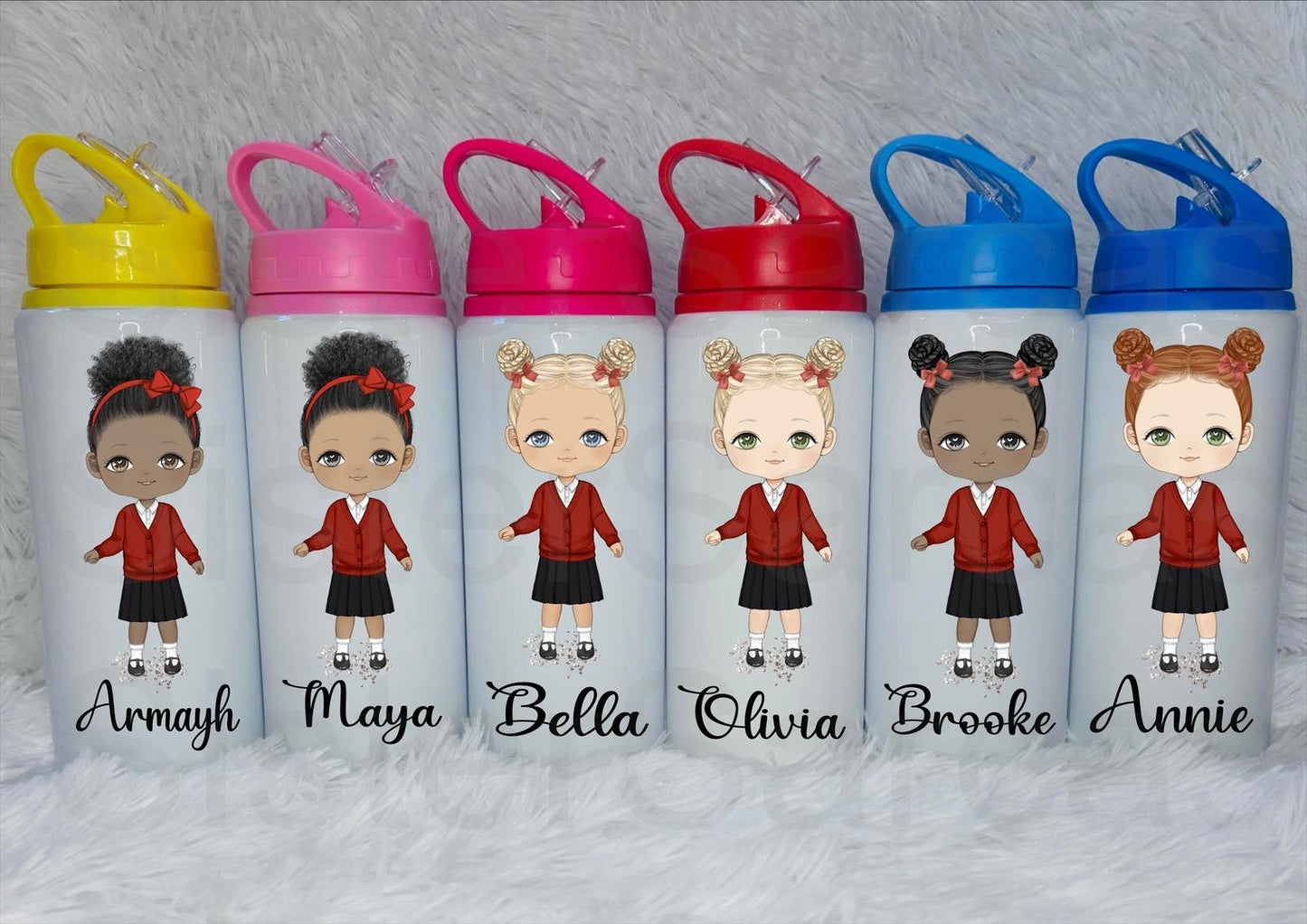 Personalised Little Girl School Water Bottle First Day of School Preschool Nursery Back to School Gift for Her Daughter Granddaughter Niece