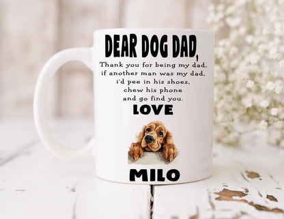Dog Dad Gift - Father’s Day - Cocker Spaniel - Fathers Day - Funny Gift - Personalised Mug - Birthday Present - Gift From Dog
