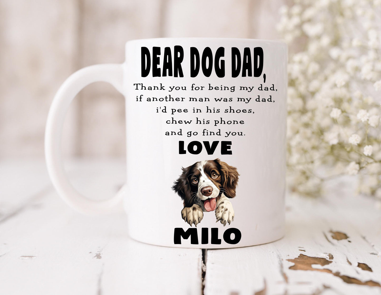 Dog Dad Gift - Father’s Day - Springer Spaniel - Fathers Day - Funny Gift - Personalised Mug - Birthday Present - Gift From Dog