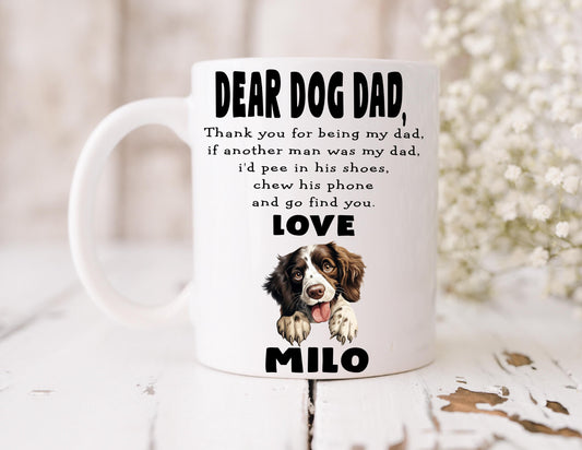Dog Dad Gift - Father’s Day - Springer Spaniel - Fathers Day - Funny Gift - Personalised Mug - Birthday Present - Gift From Dog