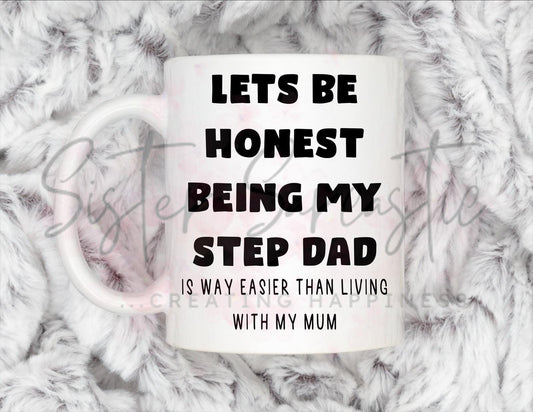 Step Dad Gift - Father’s Day - Being My Step Dad Is Easier - Stepdad - Fathers Day - Funny Gift - Personalised Mug - Birthday Present