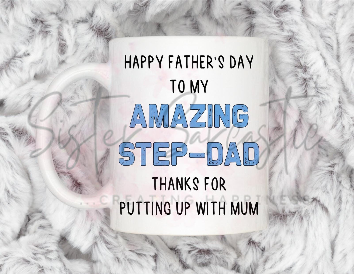 Step Dad Gift - Father’s Day - Thanks For Putting Up With Mum - Stepdad - Fathers Day - Funny Gift - Personalised Mug - Birthday Present
