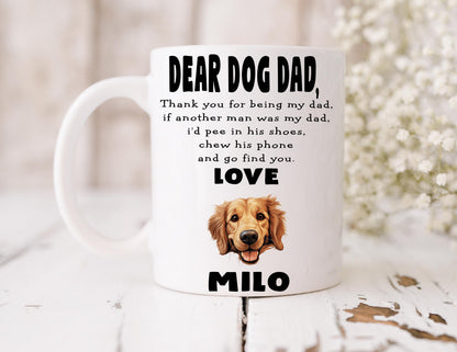 Dog Dad Gift - Father’s Day - Golden Retriever - Fathers Day - Funny Gift - Personalised Mug - Birthday Present - Gift From Dog