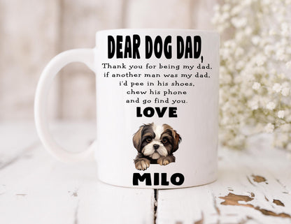 Dog Dad Gift - Father’s Day - Shih Tzu - Fathers Day - Funny Gift - Personalised Mug - Birthday Present - Gift From Dog