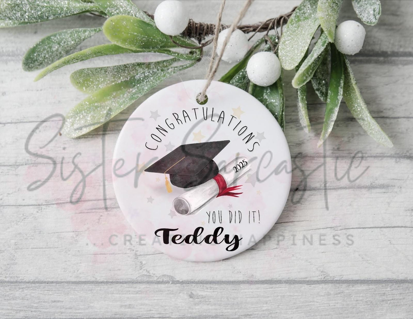 Personalised 2025 School Graduation Gift, Student, University, College, End of School Leavers Keepsake Plaque, Bauble, Personalised Gift