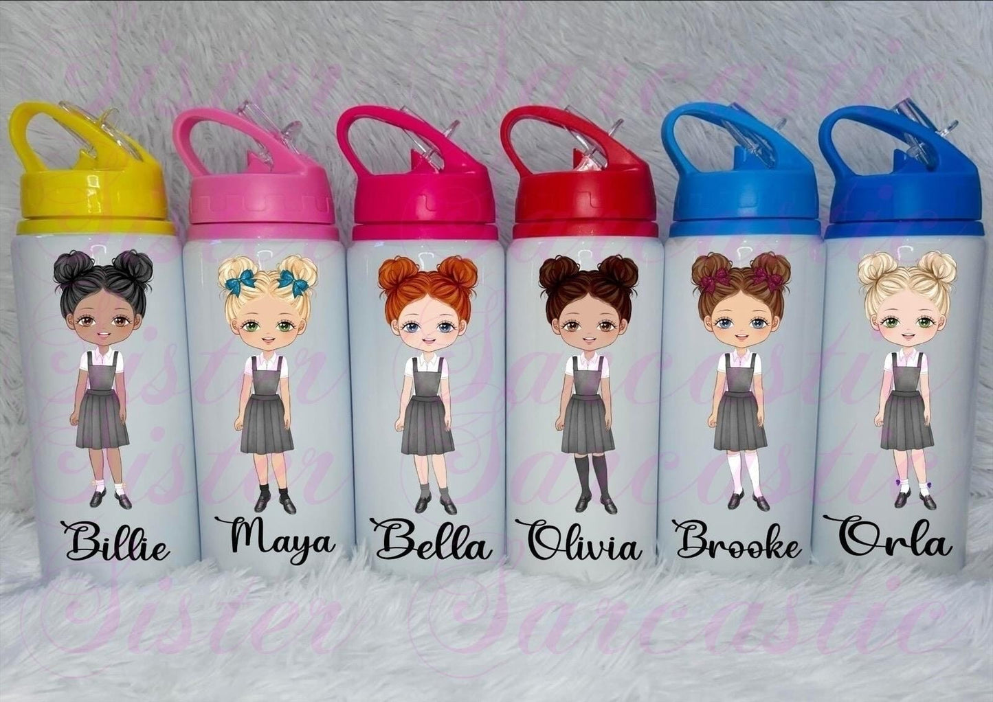 Personalised Girls School Water Bottle First Day of School Back to School Gift for Her Daughter Granddaughter Niece