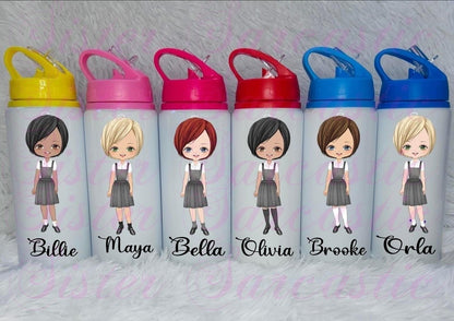 Personalised School Water Bottle: First Day Gift for Girls