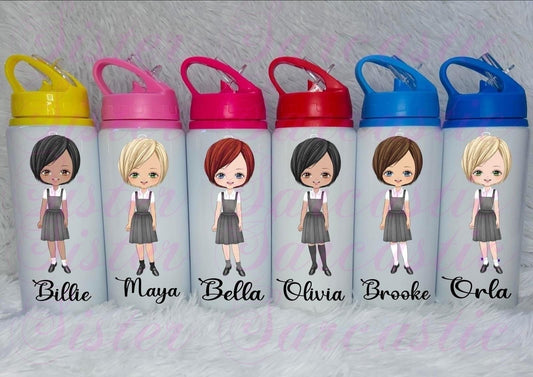 Personalised School Water Bottle: First Day Gift for Girls