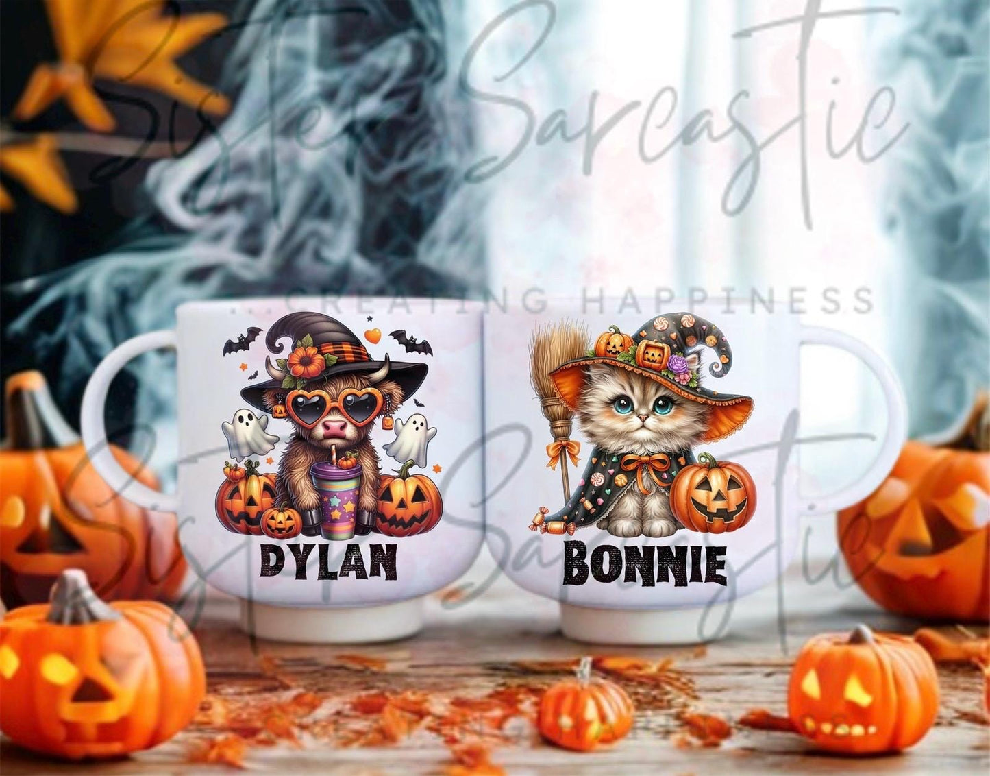 Boo Basket Fillers - Kids Halloween Gift - Spooky Design - 6oz Plastic Polymer Kids Mug