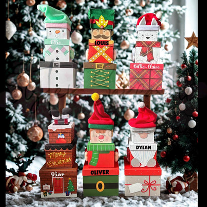Childrens Christmas Eve Box Personalised Customised Stacking Gift Boxes Reindeer, Snowman, Nutcracker, Christmas Gift Box, Present Xmas