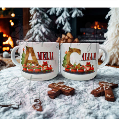 Personalised Kids Christmas Train Mug Cup Daughter Keepsake Gift Present Stocking Filler Stuffers Christmas Eve Box Christmas Gift Box