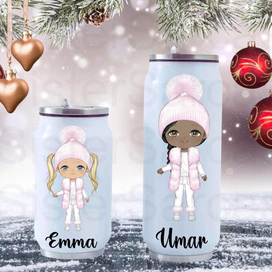 Granddaughter Christmas Gift - Personalised Metal Can Water Bottle - Christmas Girls - Christmas Box Stuffers - Christmas - Stocking Filler