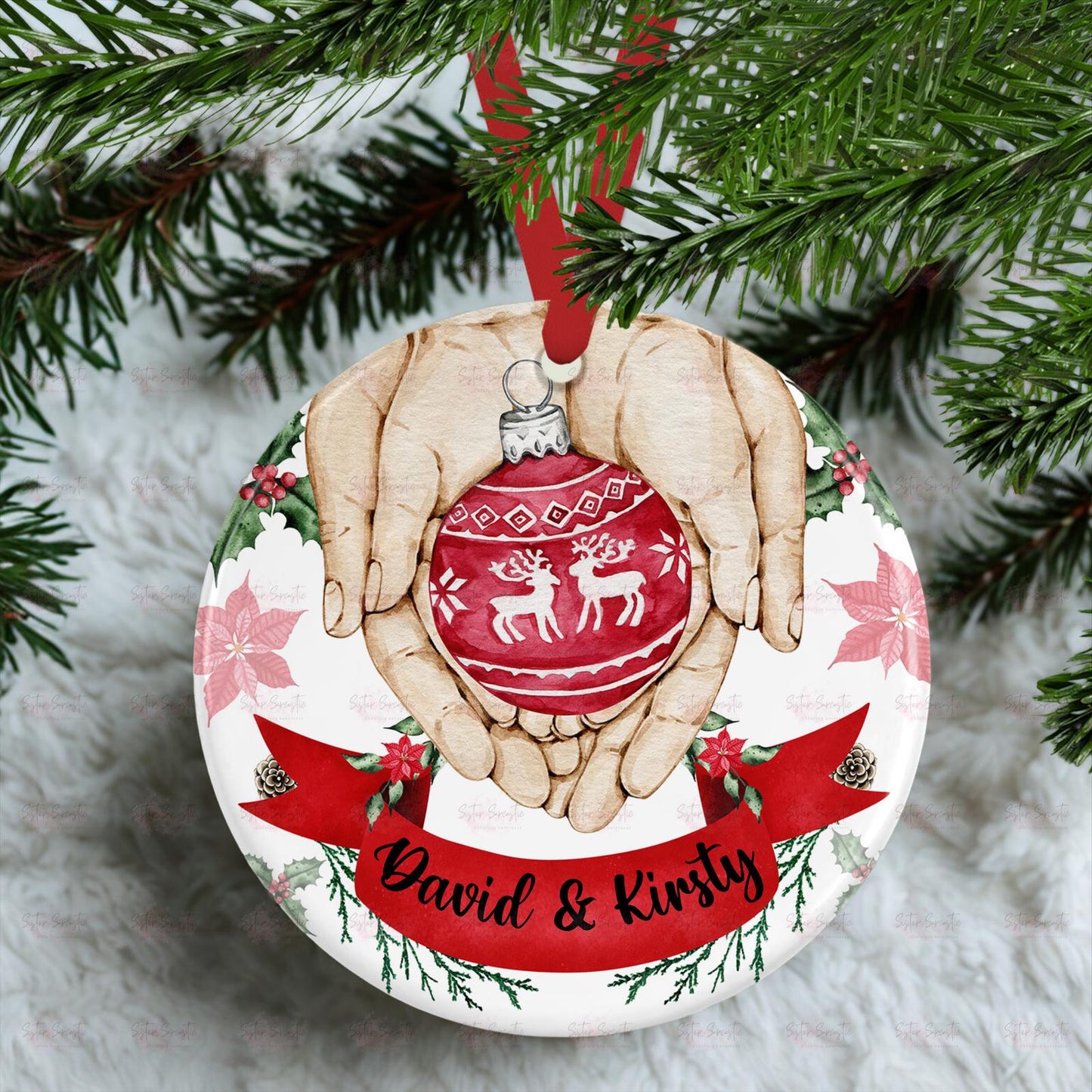 Personalised Christmas Decoration – Couple Christmas Gift - Custom Bauble Gift - Stocking Filler - Christmas Eve Box