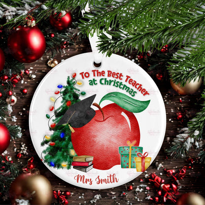 Personalised Christmas Decoration – Best Teacher Christmas Gift - Custom Bauble Gift - Stocking Filler - Christmas Eve Box