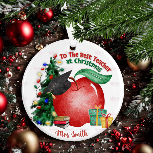Personalised Christmas Decoration – Best Teacher Christmas Gift - Custom Bauble Gift - Stocking Filler - Christmas Eve Box