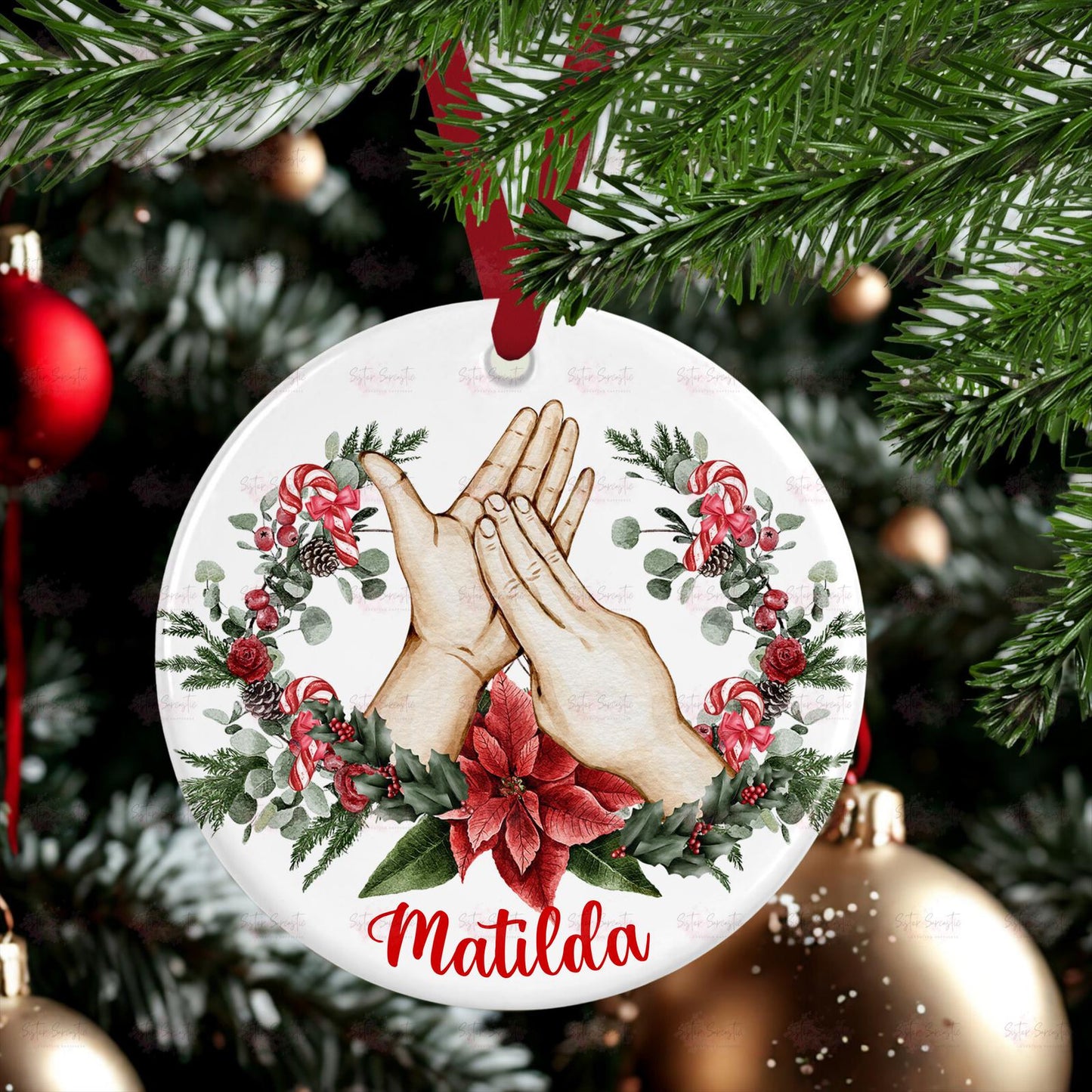 Personalised Christmas Decoration - Sign Language Christmas Gift - Custom Bauble Gift - Stocking Filler - Christmas Eve Box