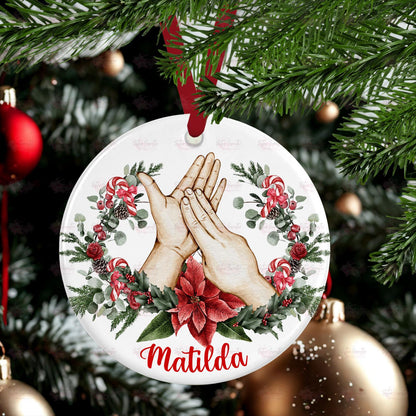 Personalised Christmas Decoration - Sign Language Christmas Gift - Custom Bauble Gift - Stocking Filler - Christmas Eve Box