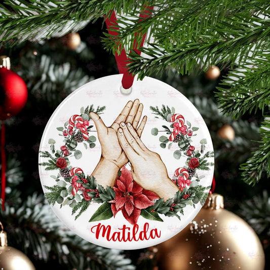 Personalised Christmas Decoration - Sign Language Christmas Gift - Custom Bauble Gift - Stocking Filler - Christmas Eve Box