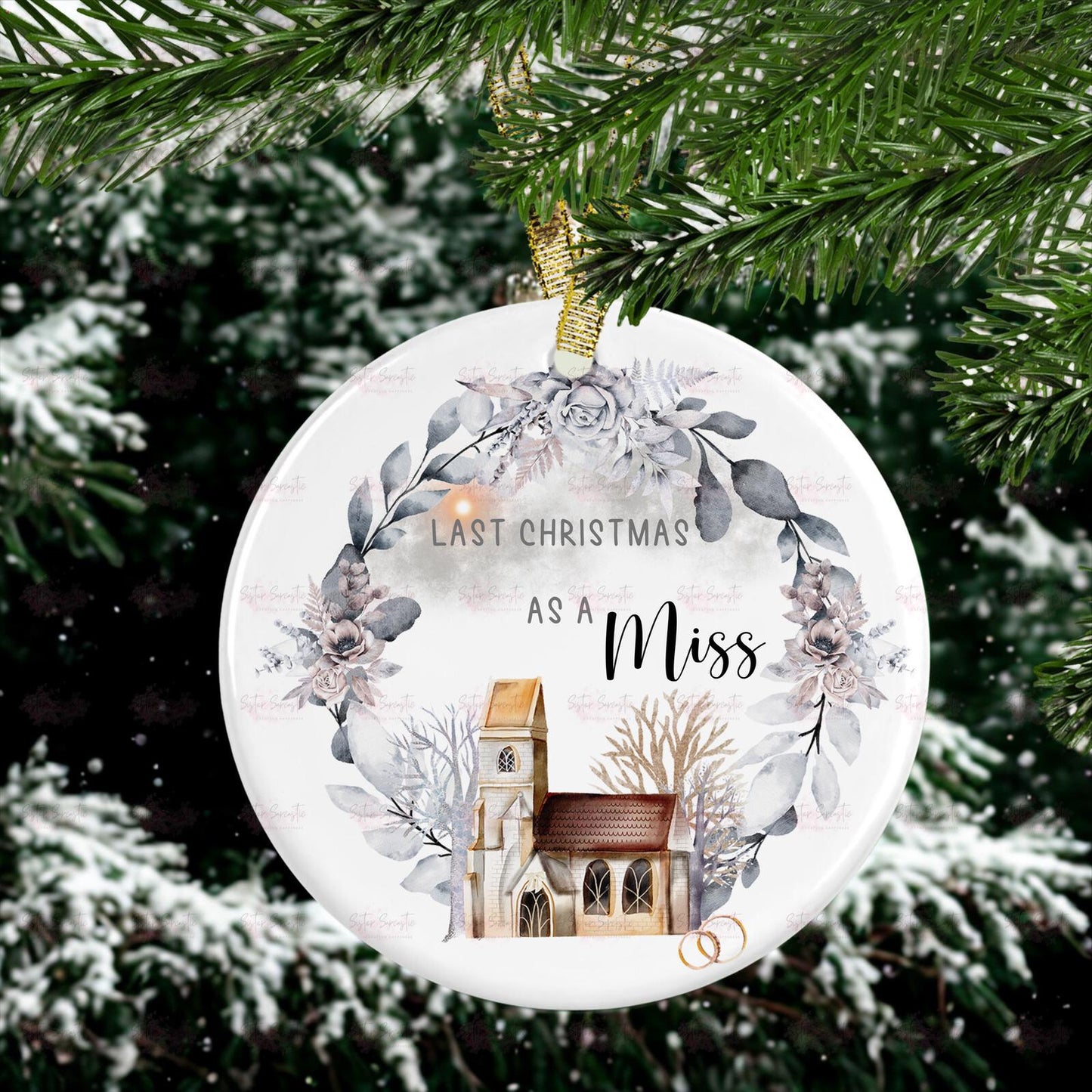 Personalised Christmas Decoration – Last Christmas As A Miss - Custom Bauble Gift - Stocking Filler - Christmas Eve Box