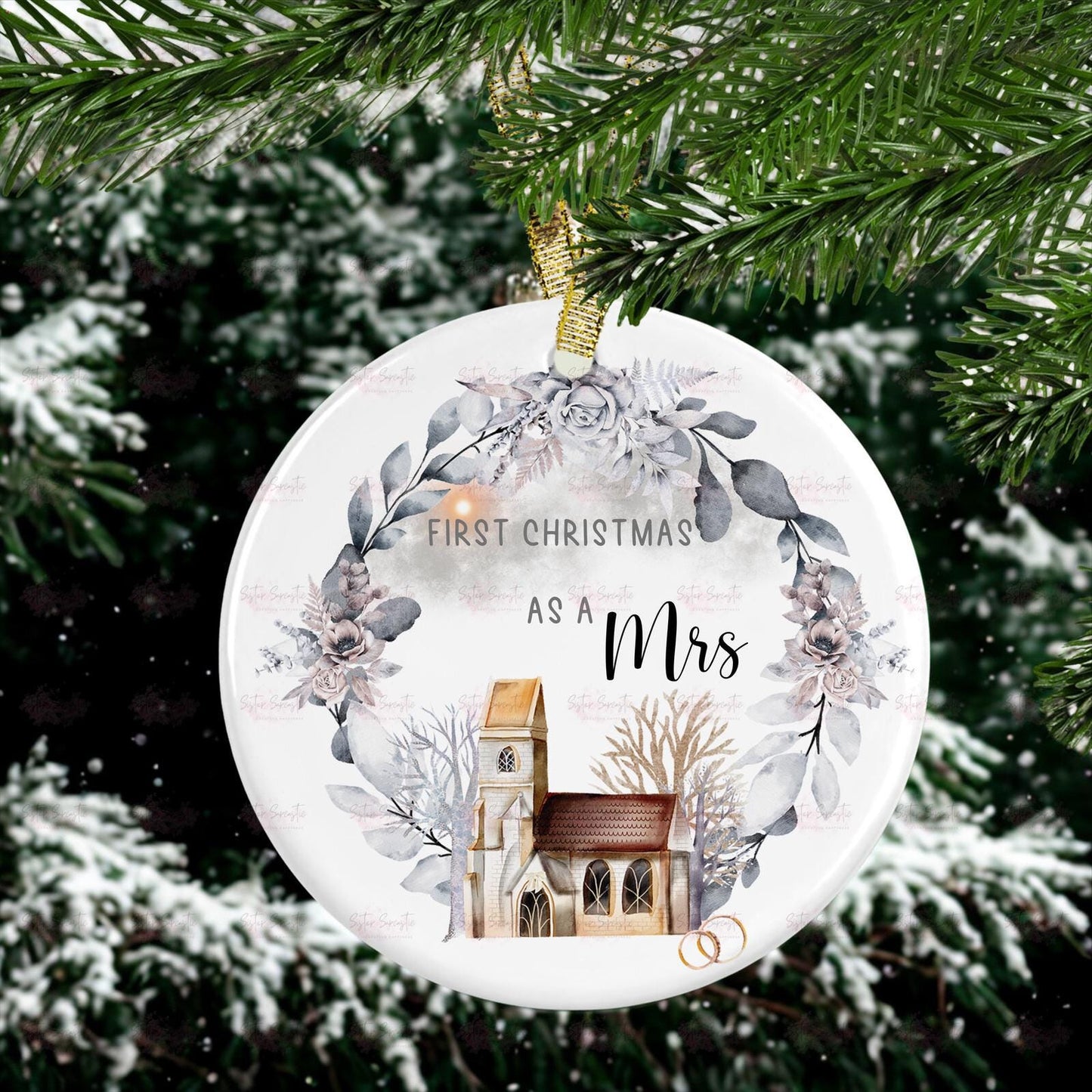 Personalised Christmas Decoration – First Christmas As Mrs - Custom Bauble Gift - Stocking Filler - Christmas Eve Box