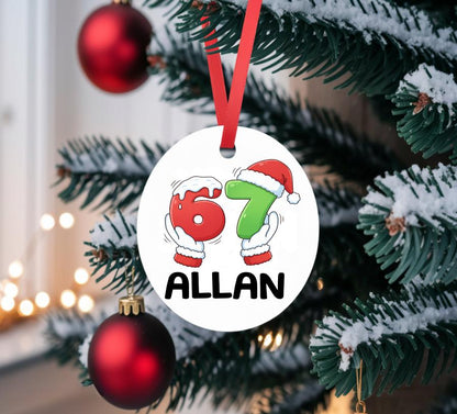 Gamer 67 Six Seven Personalised Customised Christmas Bauble Decoration Gift For Her Him Son Daughter Meme Viral Italian Brainrot