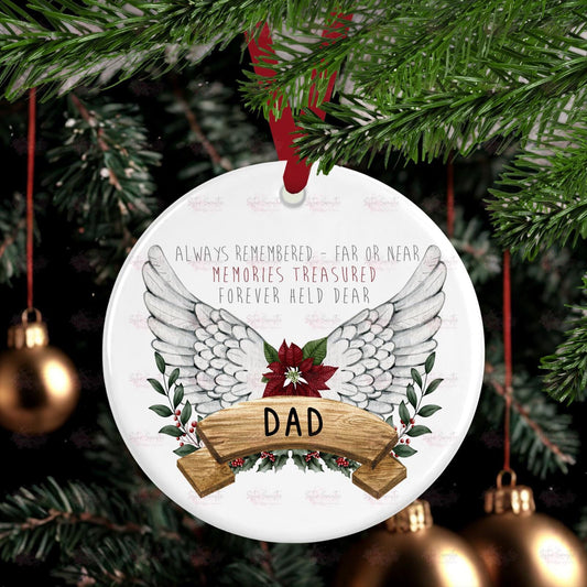 Memory In Heaven Christmas Personalised Bauble - Dad Mum Son Daughter - Christmas Gift - Keepsake Present - Stocking Filler