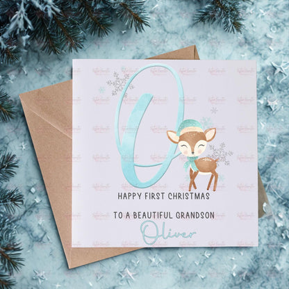 Personalised Kids Christmas Decoration – Grandson First Christmas Gift - Custom Bauble Gift - Stocking Filler - Christmas Eve Box