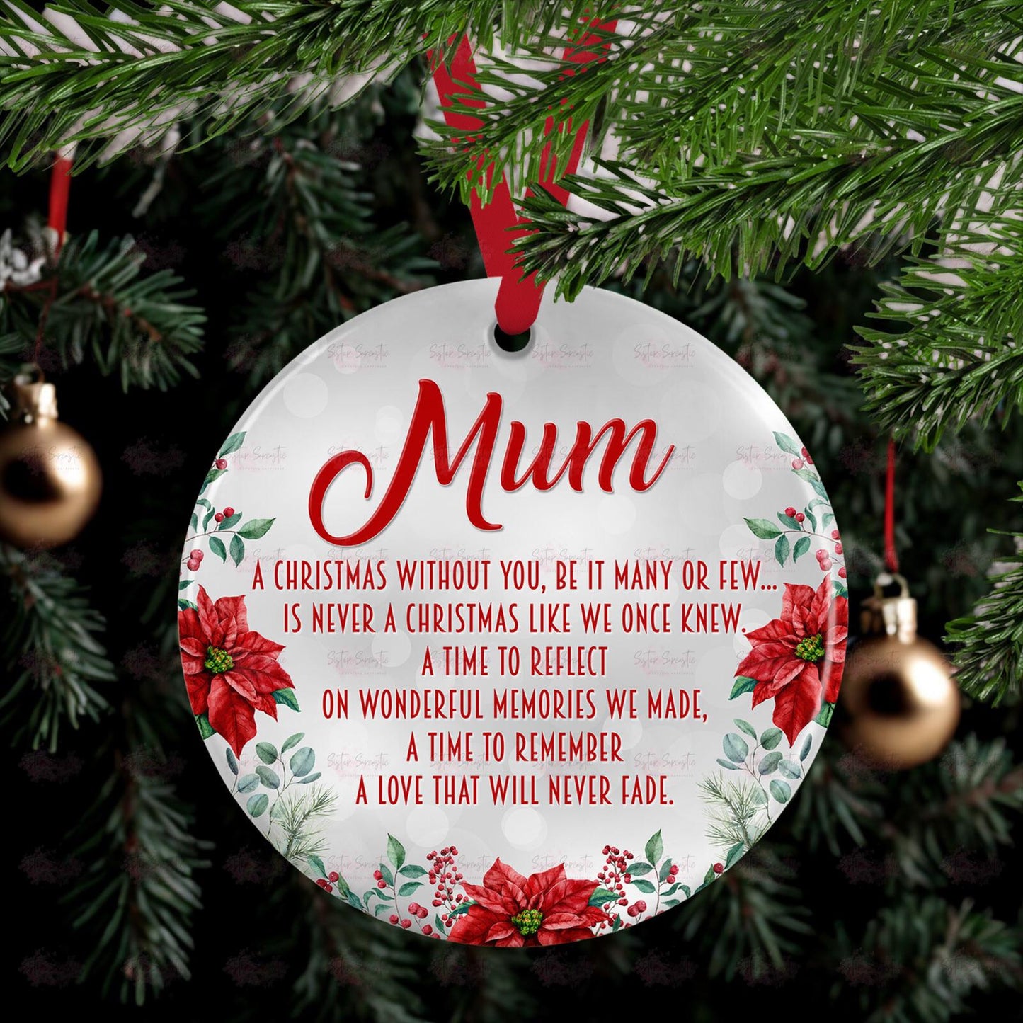 Personalised Christmas Decoration – Mum in Heaven - Memory Heaven Christmas Bauble - Stocking Filler - Christmas Eve Box