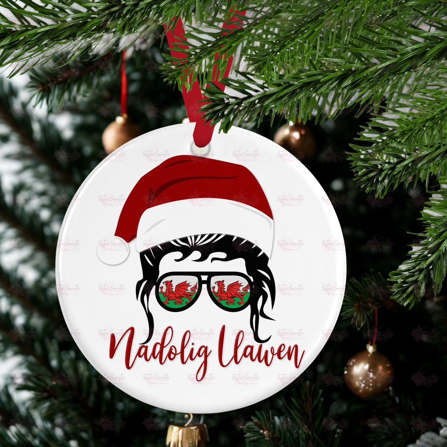 Personalised Welsh Christmas Decoration – Wales Family Christmas Gift - Custom Bauble Gift - Stocking Filler - Christmas Eve Box
