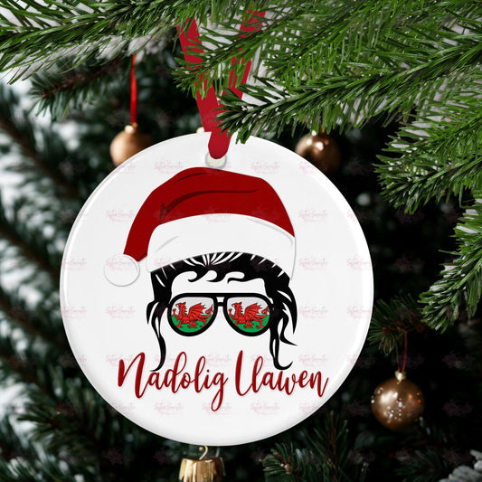 Personalised Welsh Christmas Decoration – Wales Family Christmas Gift - Custom Bauble Gift - Stocking Filler - Christmas Eve Box