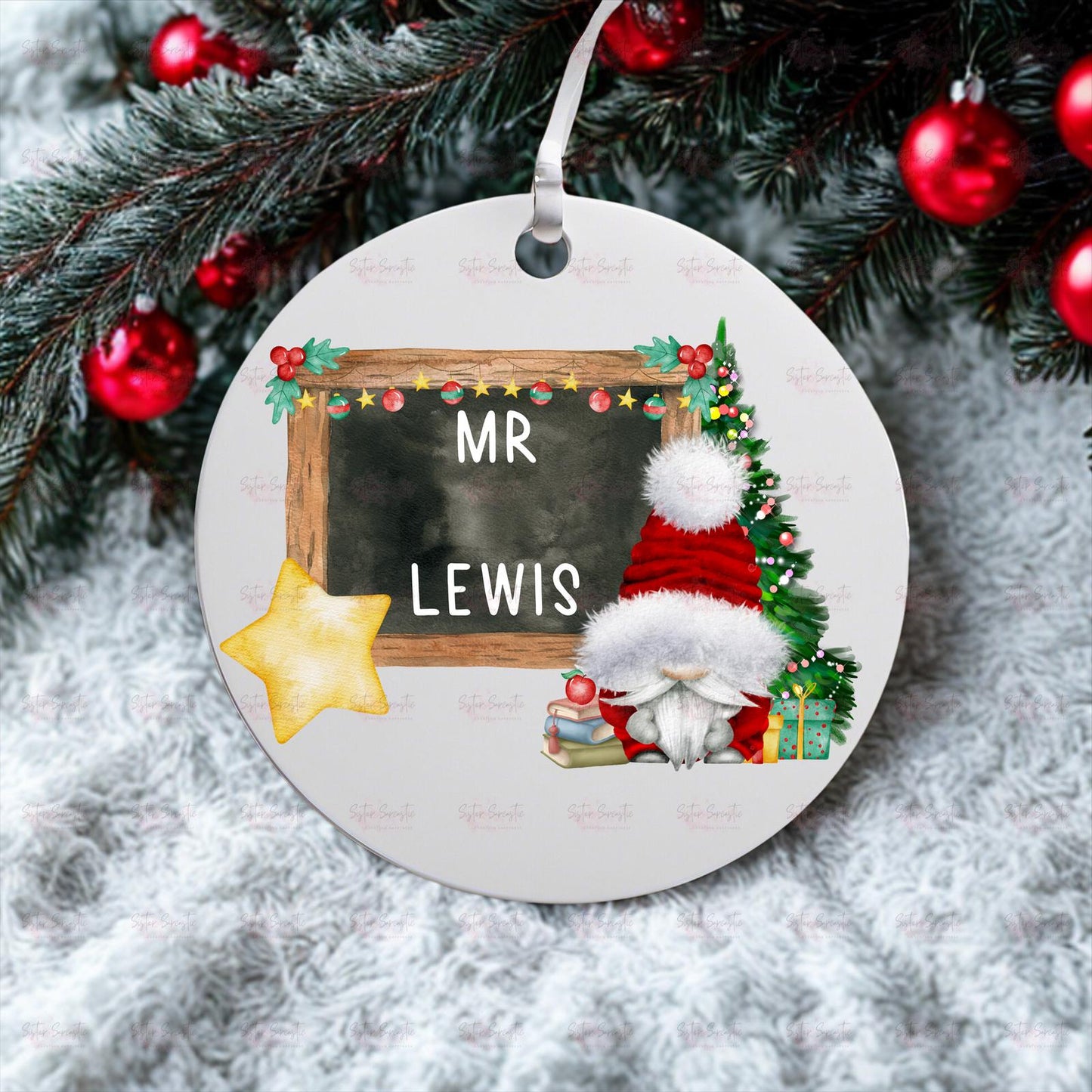 Personalised Christmas Decoration – Teacher Christmas Gift - Custom Bauble Gift - Stocking Filler - Christmas Eve Box