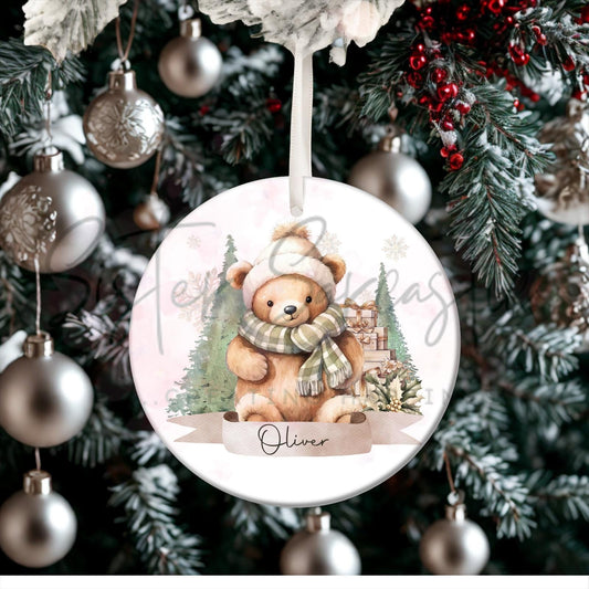 Personalised Kids Christmas Decoration – Grandson First Christmas Gift - 1st Bauble Gift - Stocking Filler - Christmas Eve Box