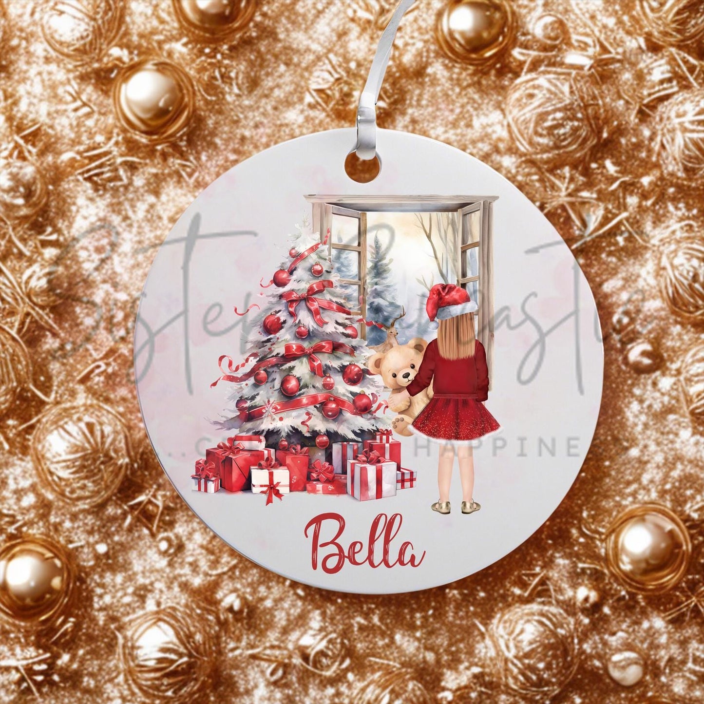 Personalised Kids Christmas Decoration – Granddaughter Christmas Gift - Custom Bauble Gift for Girls - Stocking Filler - Christmas Eve Box