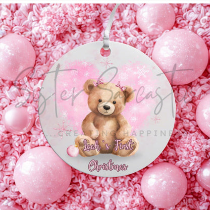 Personalised Baby Girl Christmas Decoration – Granddaughter First Christmas Gift - 1st Bauble Gift - Stocking Filler - Christmas Eve Box