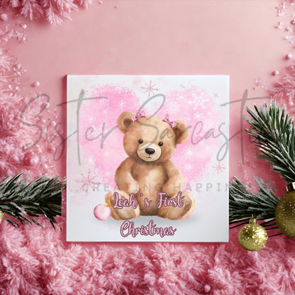 Personalised Baby Girl Christmas Decoration – Granddaughter First Christmas Gift - 1st Bauble Gift - Stocking Filler - Christmas Eve Box