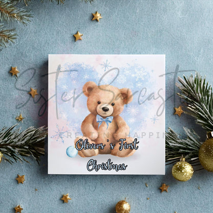 Personalised Baby Boy Christmas Decoration – Grandson First Christmas Gift - 1st Bauble Gift - Stocking Filler - Christmas Eve Box