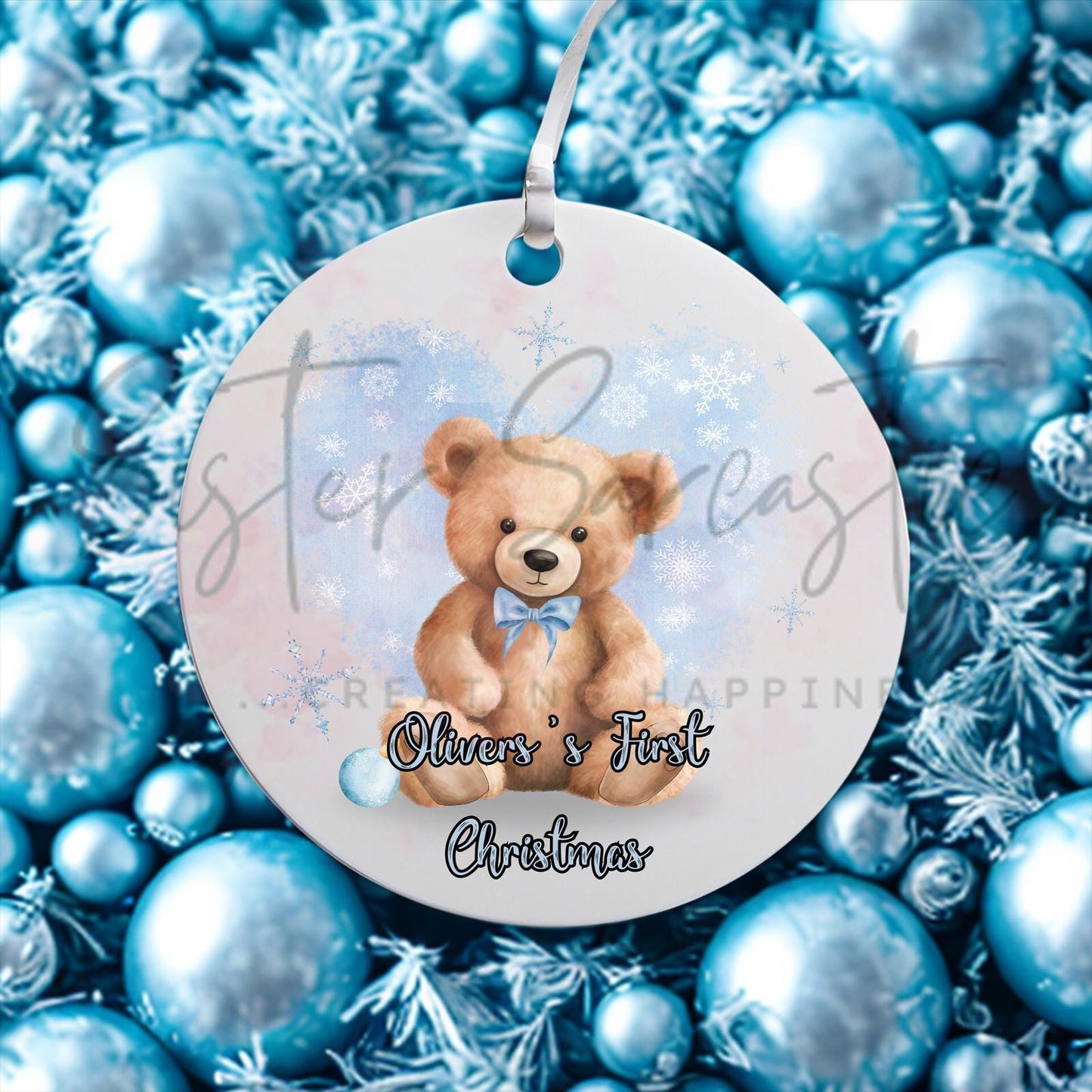 Personalised Baby Boy Christmas Decoration – Grandson First Christmas Gift - 1st Bauble Gift - Stocking Filler - Christmas Eve Box
