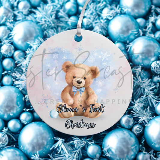 Personalised Baby Boy Christmas Decoration – Grandson First Christmas Gift - 1st Bauble Gift - Stocking Filler - Christmas Eve Box