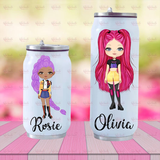 Personalised Kpop Water Bottle - Christmas Gift - Granddaughter Gift - Stocking Filler - Daughter Gift - Metal Can